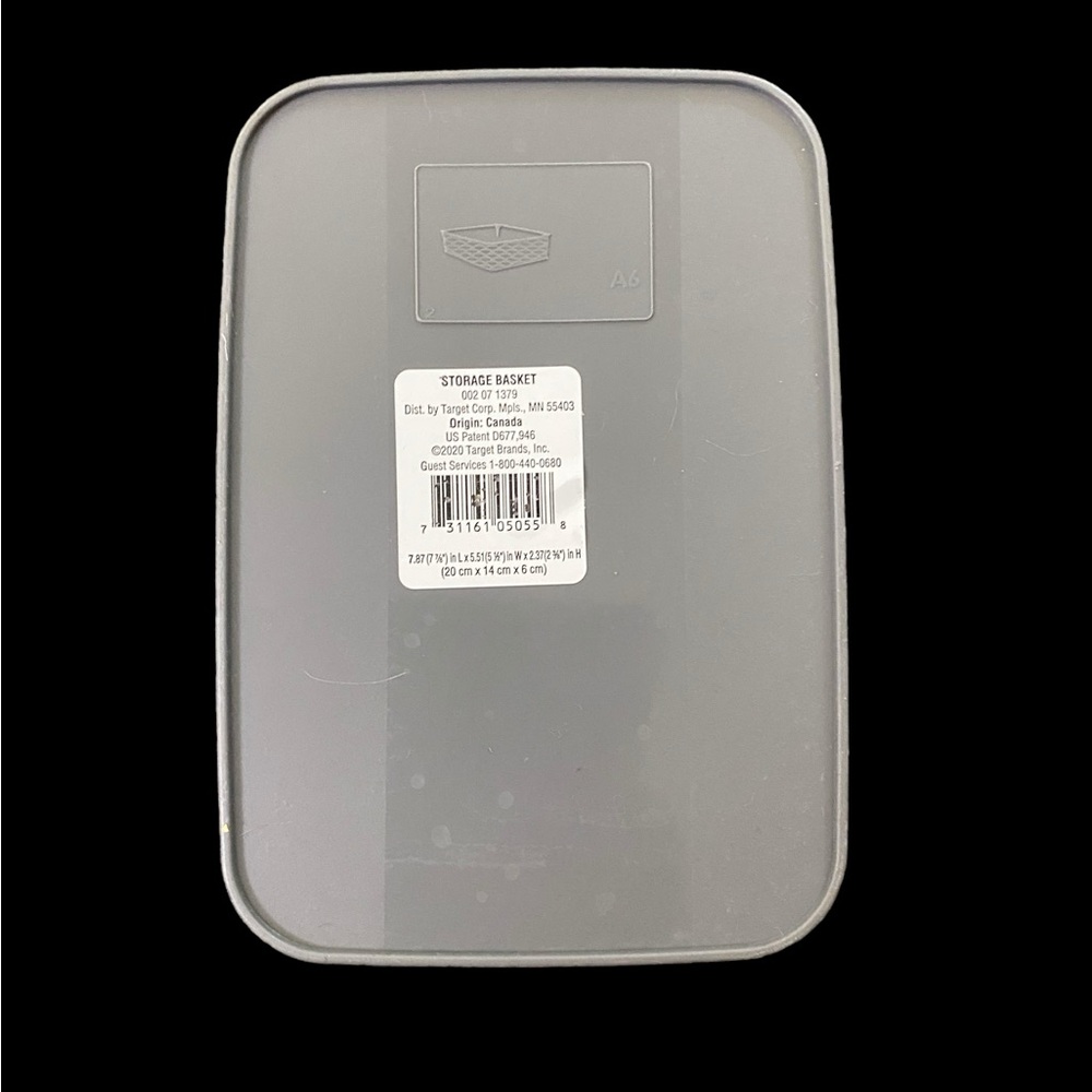 Gray Plastic Storage Basket - Picture 3 of 3